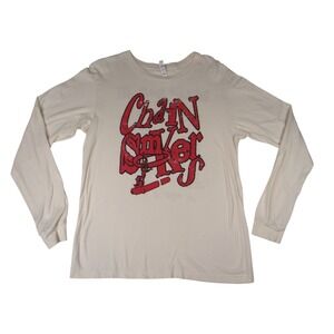 The Chainsmokers World War Joy Long Sleeve Tour Graphic T Shirt Cream Men Large